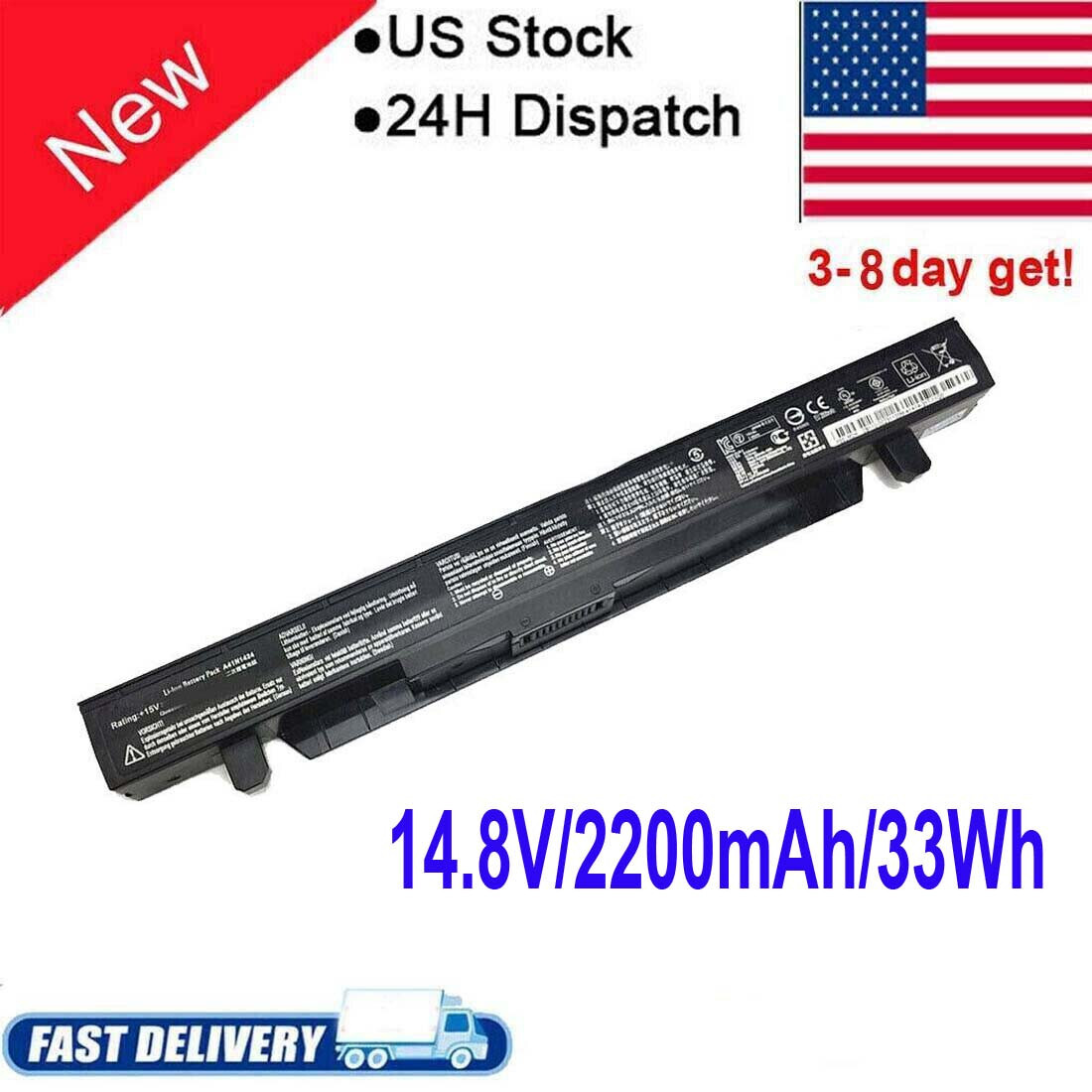 15V 48Wh A41N1424 battery for ASUS ROG GL552VW GL552V GL552J FZ50V ZX50 ZX50JX