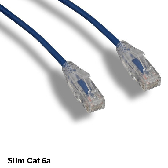 Kentek Blue 25ft Ultra Slim Cat6A Patch Cable 28AWG UTP Snagless Ethernet LAN