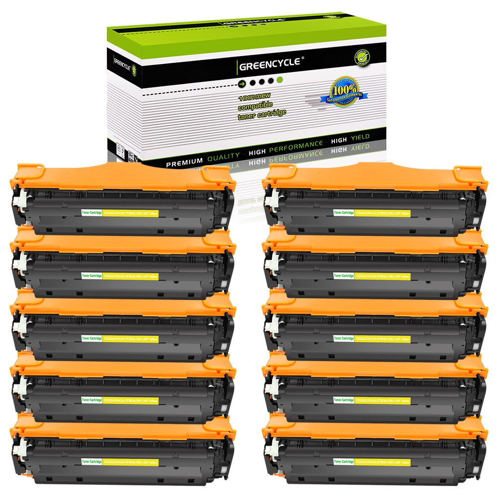 10PK YL Toner Compatible with Canon 118 ImageCLASS LBP7200cdn LBP7660Cdn LBP7680