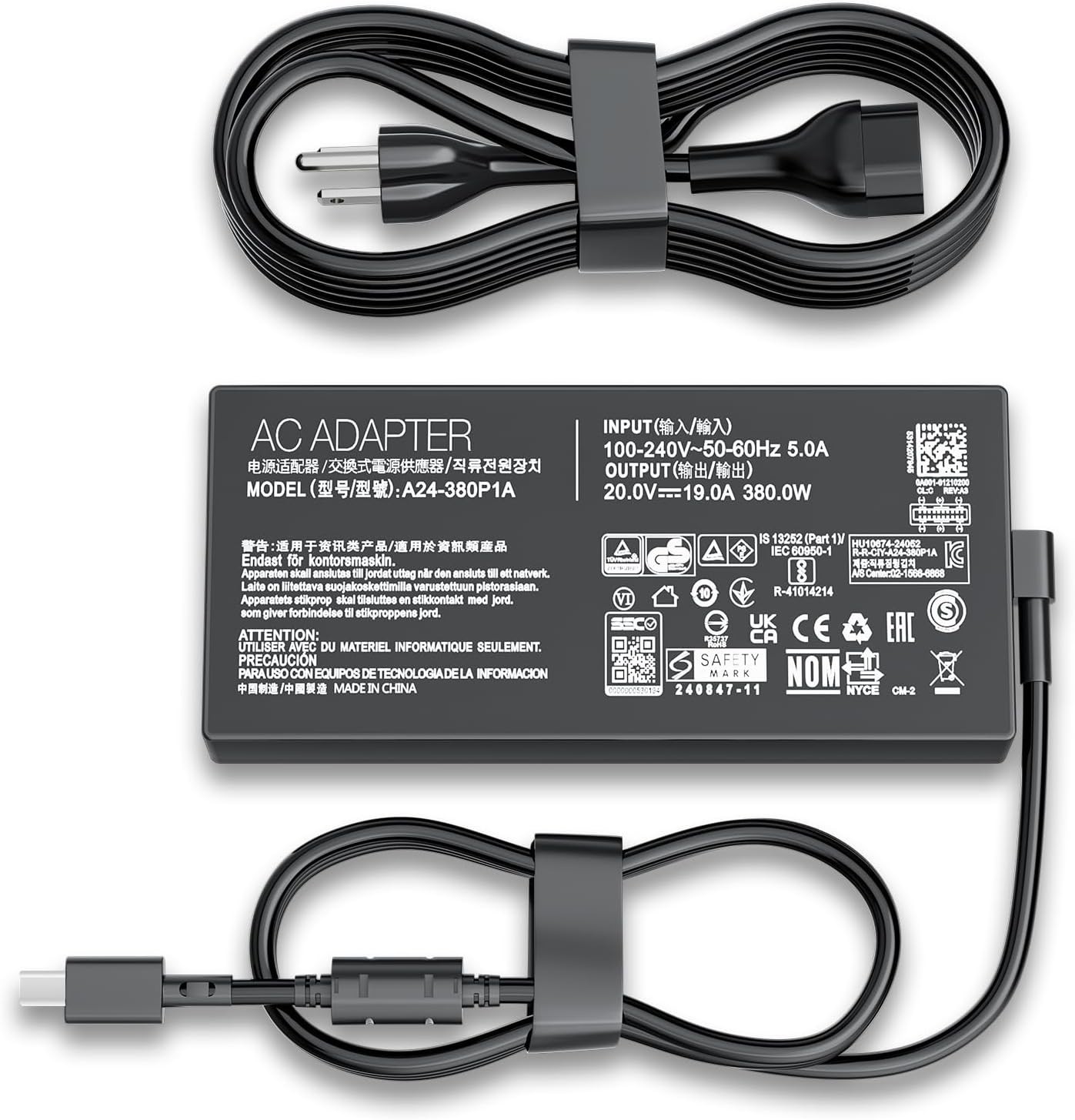 380W Charger Compatible with Asus ROG Strix Gaming Laptop Power Adapter