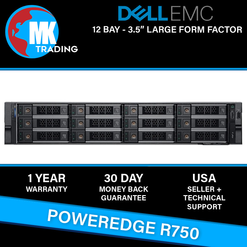 Dell PowerEdge R750 12B LFF 2U Server -V3- Choose CPUs/RAM/Drives - Wholesale
