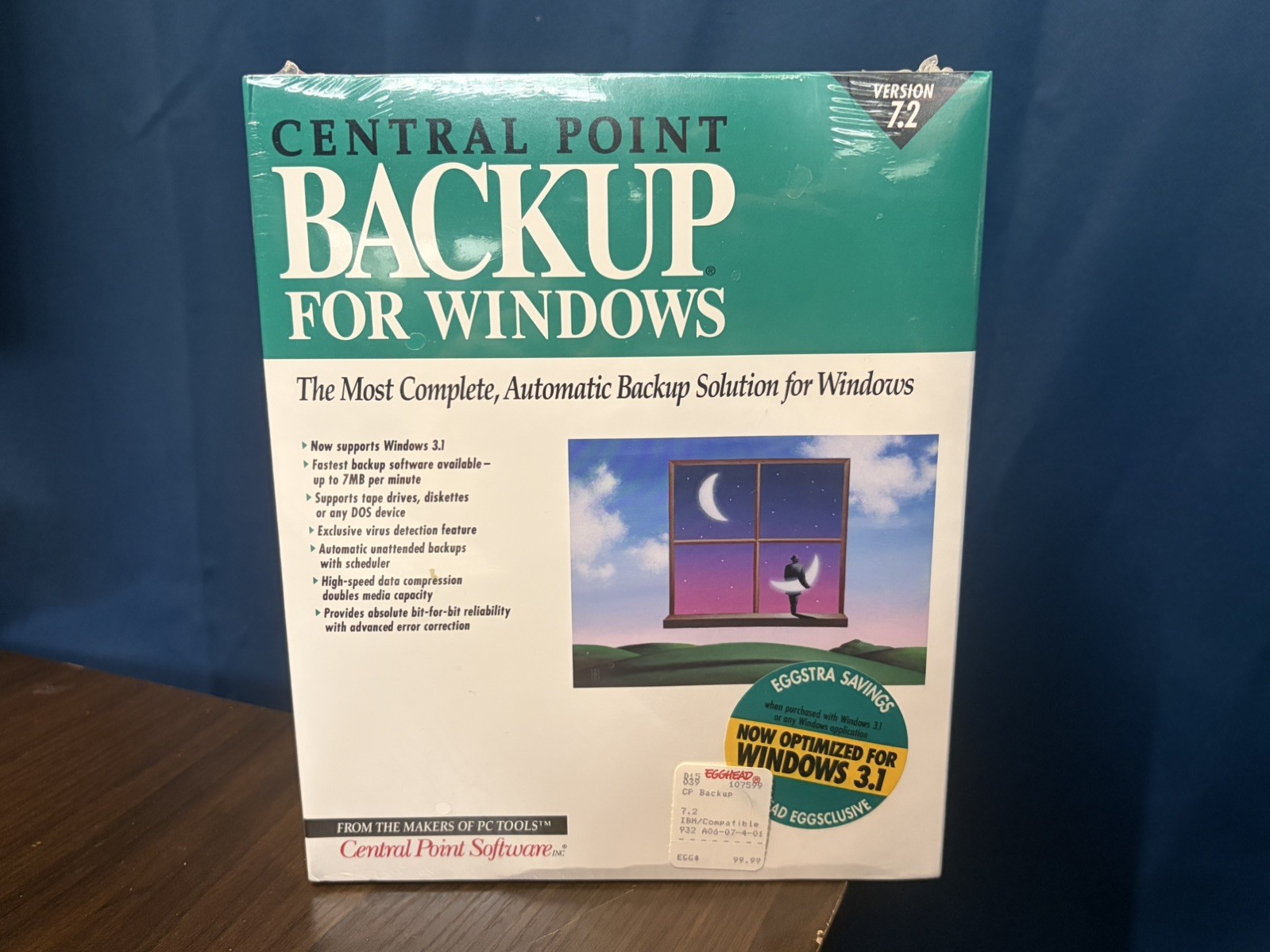 Central Point Version 7.2 Backup Software for Windows 3.25" Disks Sealed VTG PC
