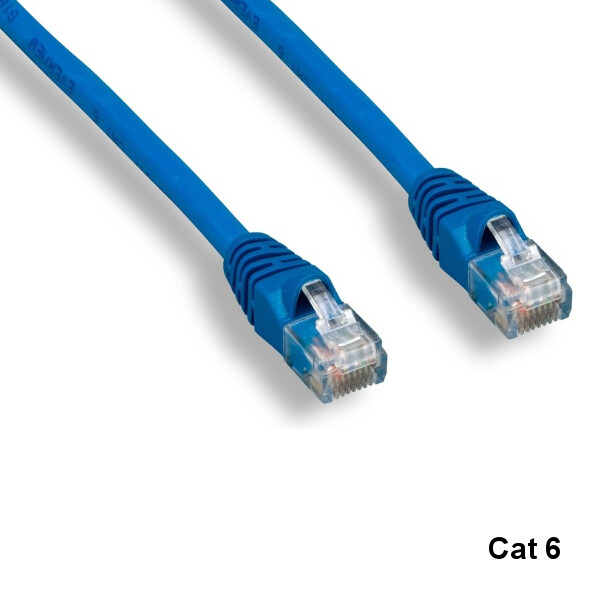 Kentek Blue 2ft Cat6 UTP Cable 24AWG 550MHz Pure Copper RJ45 Ethernet Routers