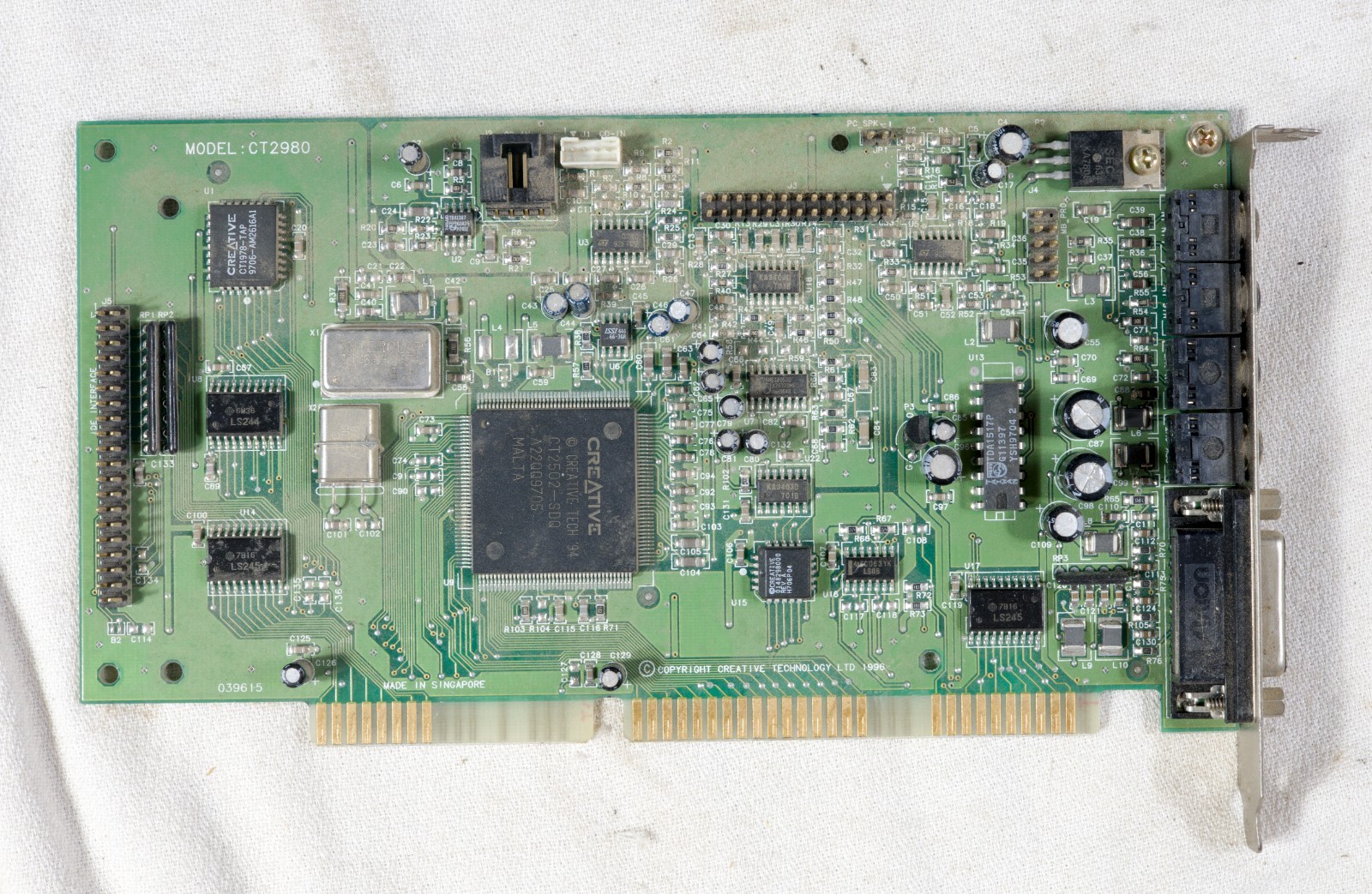 Vintage Creative Labs CT2980 Sound Blaster 16 Value PnP sound card tested ISAQ18
