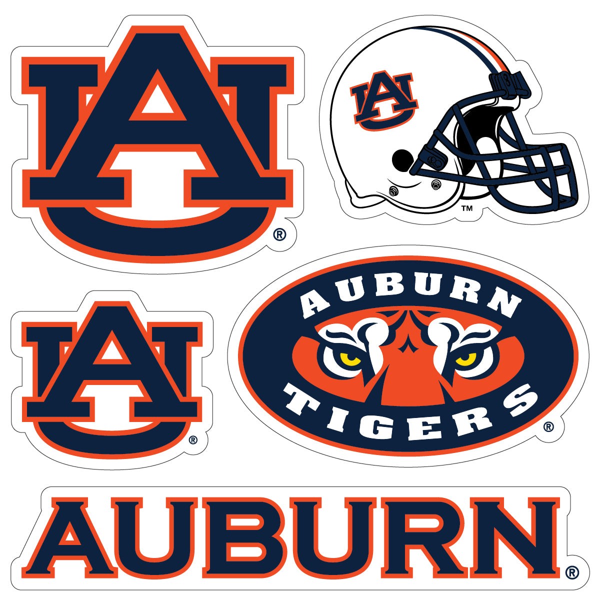 Auburn Tigers Sticker Multipack - College Spirit Set