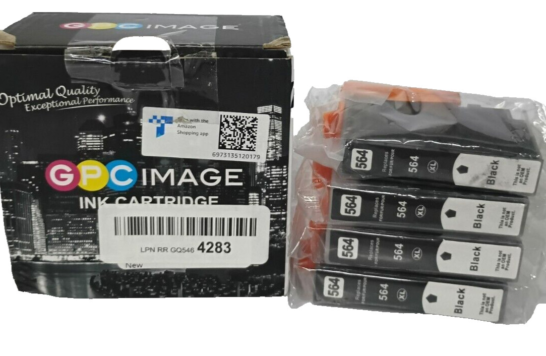 GPC Image Compatible Ink Cartridge Replacement for HP 564XL 564 XL Lot 4 BLACK