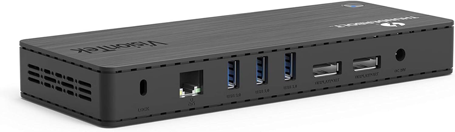 VisionTek VT4800 Thunderbolt 3/ USB-C Docking Station - 60W of Power, Black 
