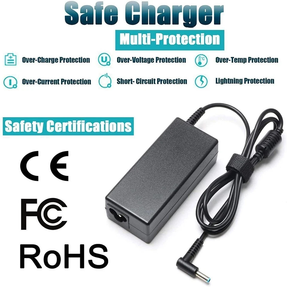 For HP Chromebook 14 TPN-Q152 11 G3 TPN-Q151 19.5v Blue Adapter/Charger+Cord
