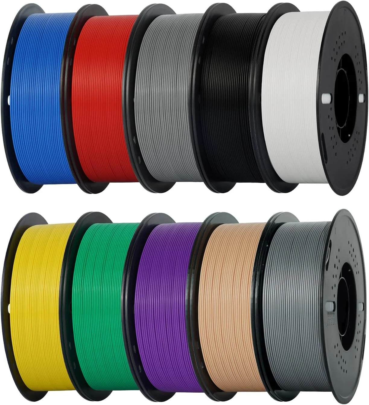 Kingroon PLA 3D Printer Filament, 10 Rolls, Dimensional Accuracy +/- 0.02 mm, 10