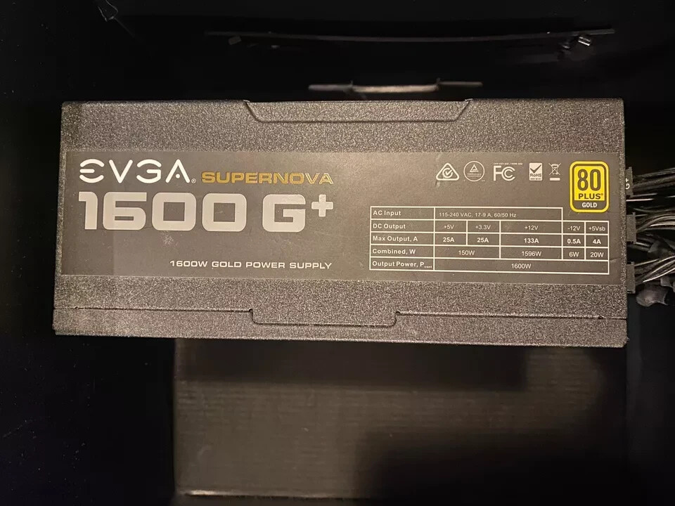 EVGA SuperNOVA 1600 G+, 80+ GOLD 1600W, Fully Modular, 10 Year Warranty, Include