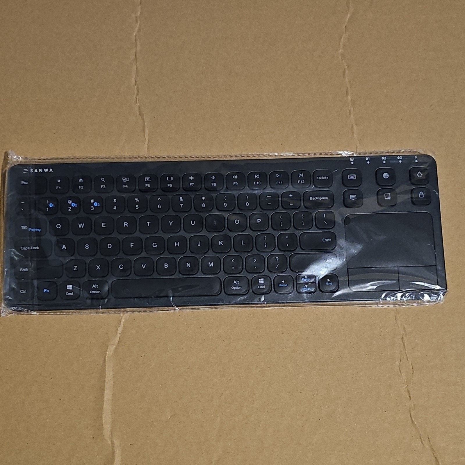 SANWA Black GSKBBT066 Multi Device Bluetooth Keyboard with Touchpad