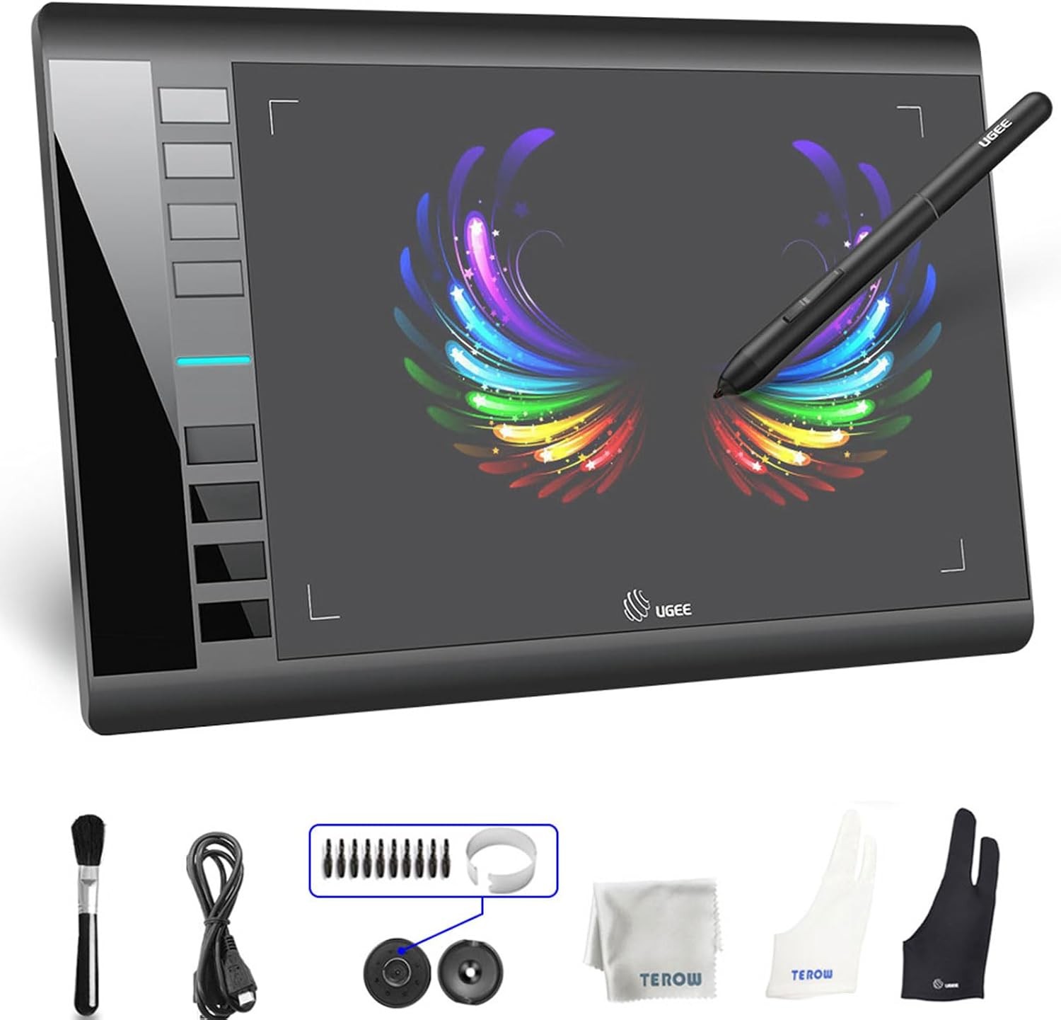 Graphics Drawing Tablet, M708 10 x 6 inch Large Digital Drawing Pad with 8 Hot