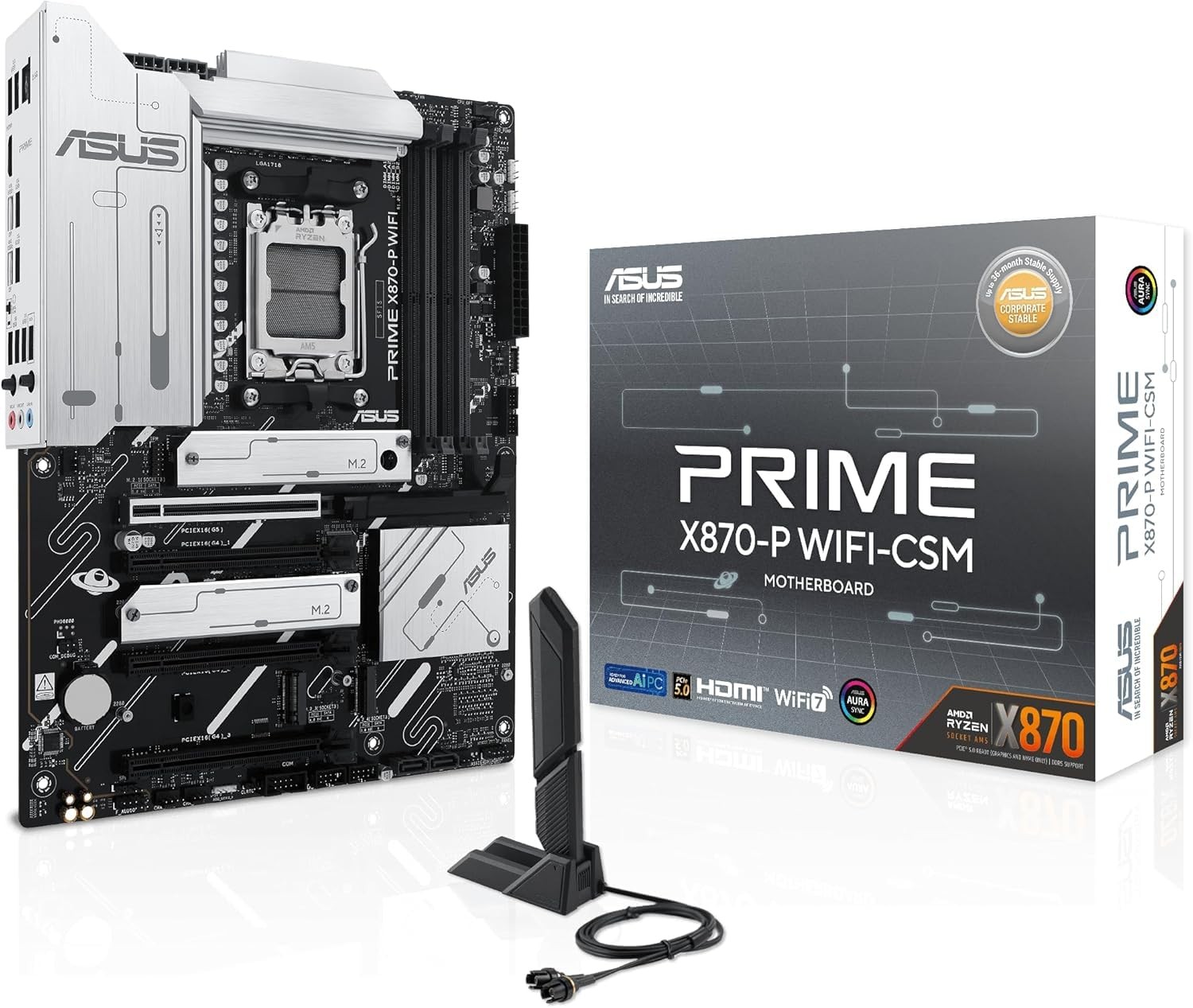ASUS PRIME X870-P WIFI-CSM AMD Ryzen 9000 AM5 X870 ATX Motherboard