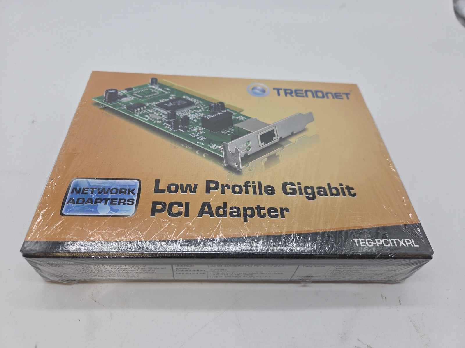 SEALED TRENDNET TEG-PCITXR GIGABIT PCI ETHERNET NETWORK ADAPTER CARD 10/100/1000