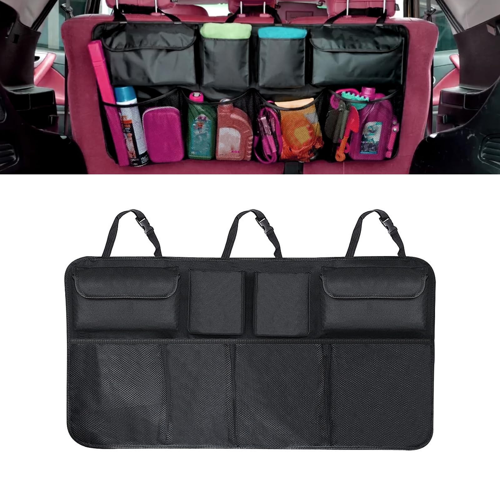 Large Capacity Car Trunk Organizer Hanging Back Seat Storage Bag For SUV Van