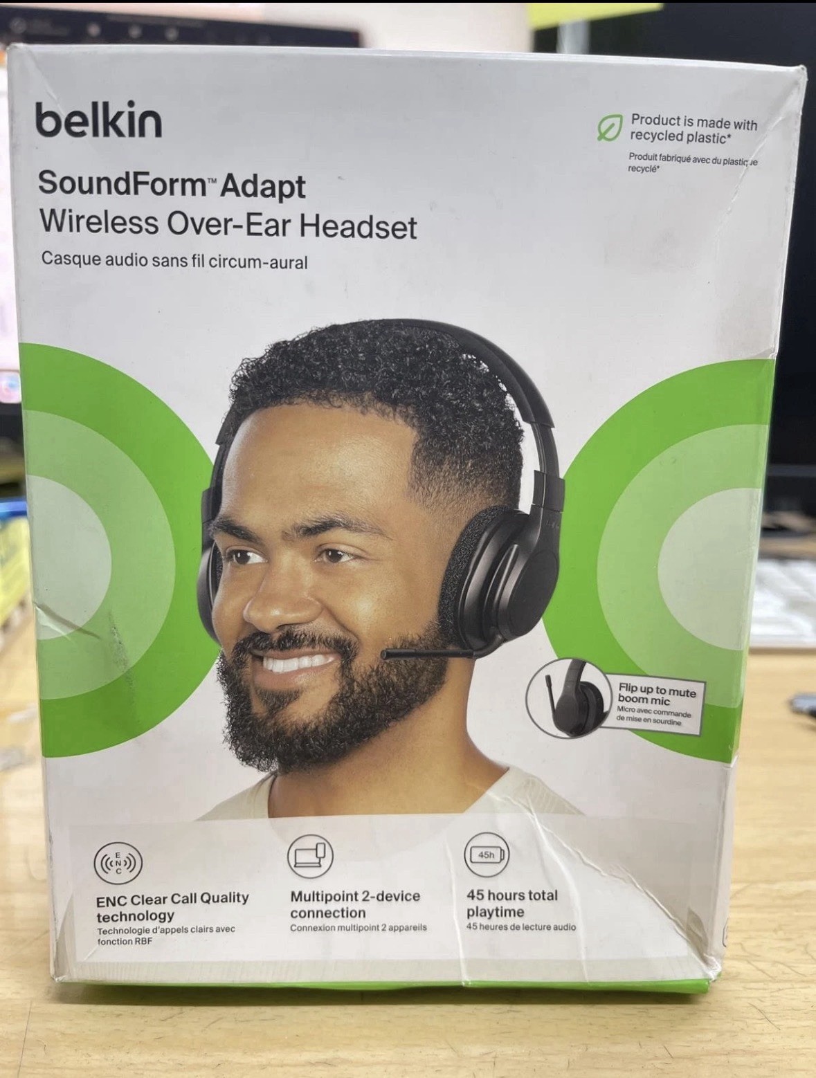 Belkin Soundform Adapt Wireless Over Ear Headset /w Mic AUD005BTBLK