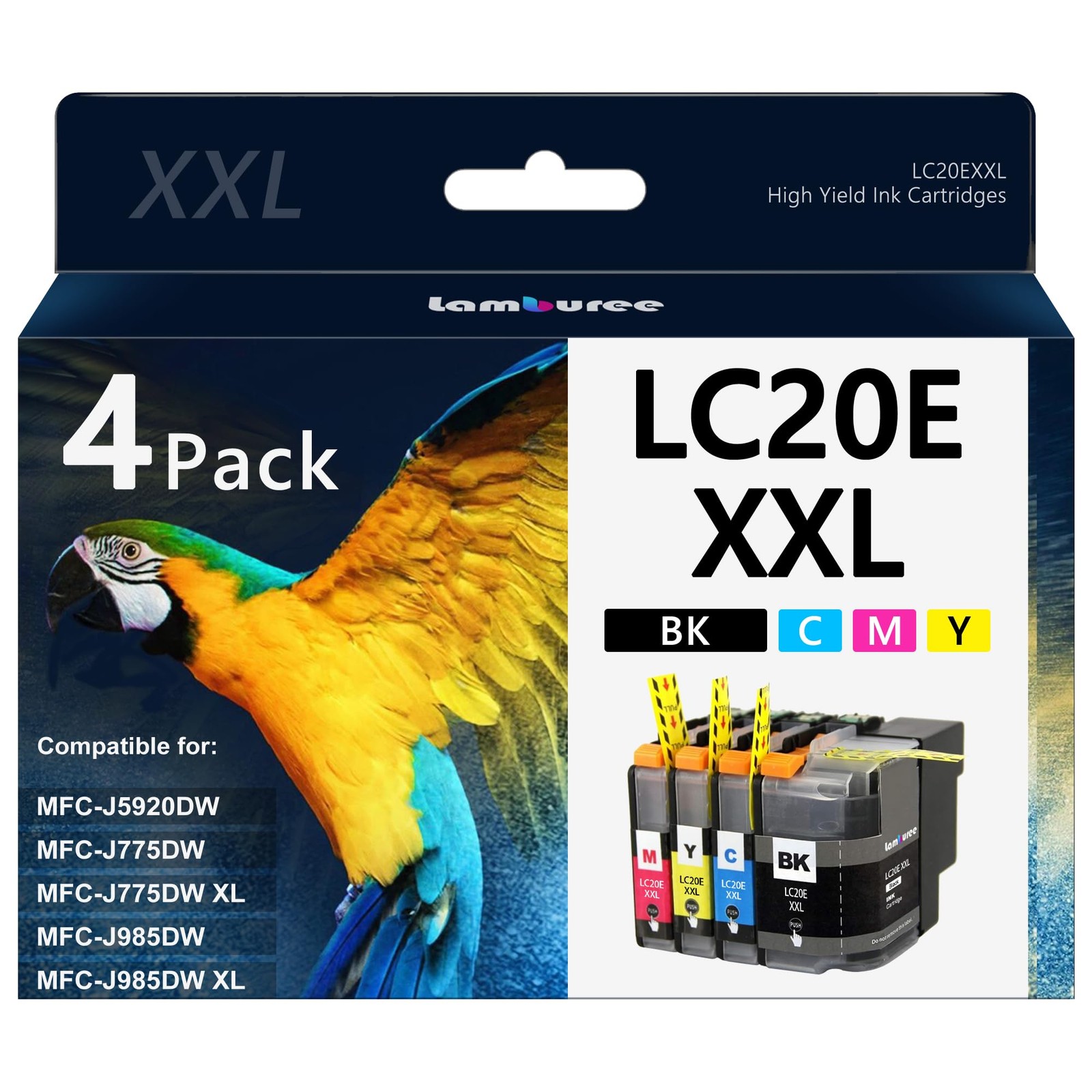LC20E XXL Ink Cartridges with Super High-Yield for Brother LC20E Work with Br...