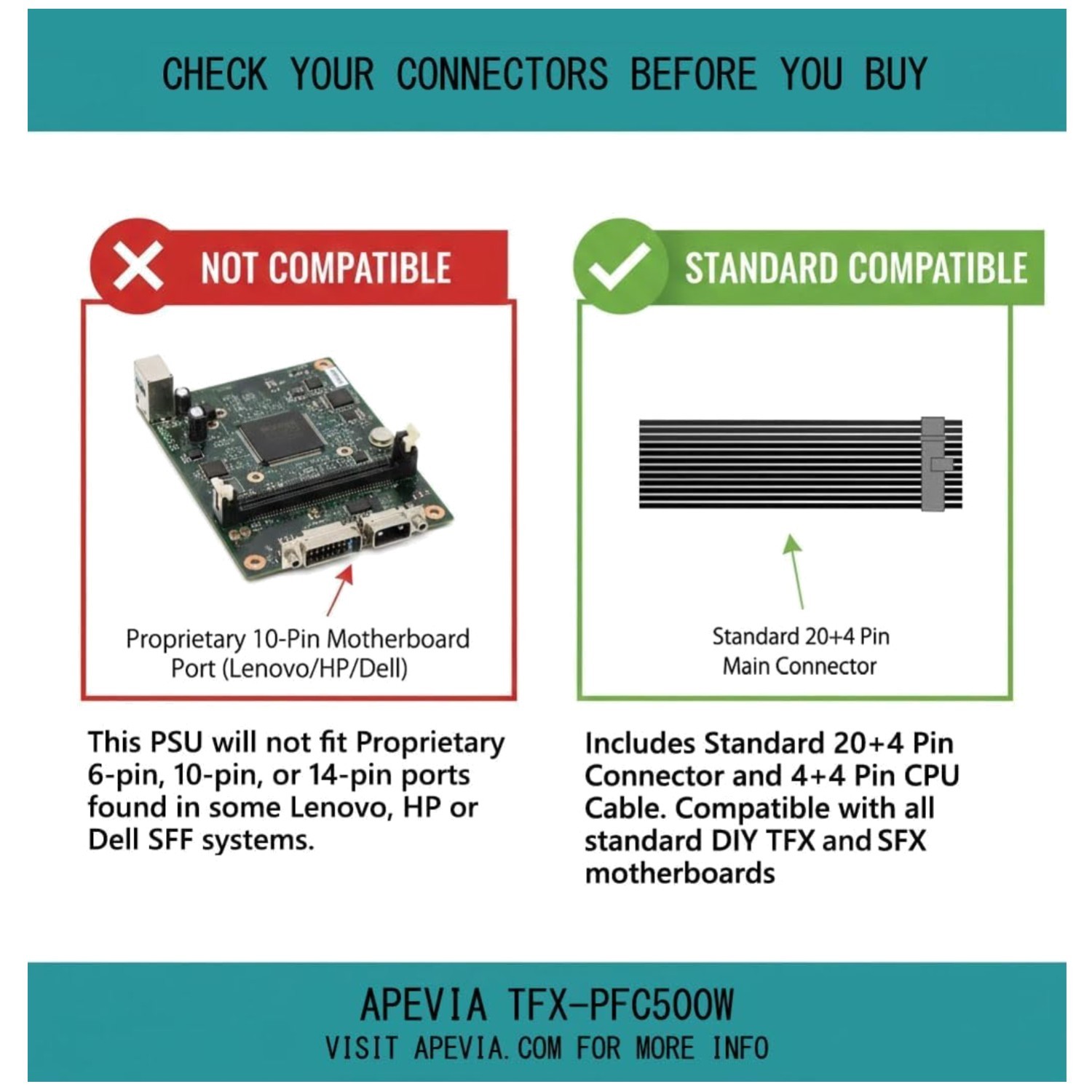 TFX- 500W Flex-ATX Power Supply for Small Form-Factor Cases/`