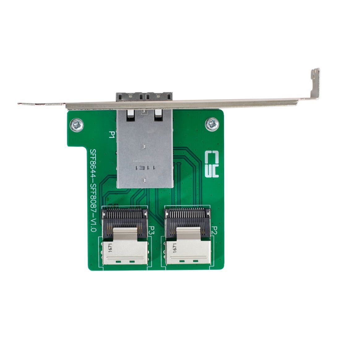 Cablecy Mini SAS HD SFF-8644 To Mini SAS SFF-8087 Dual Ports PCBA Female Adapter