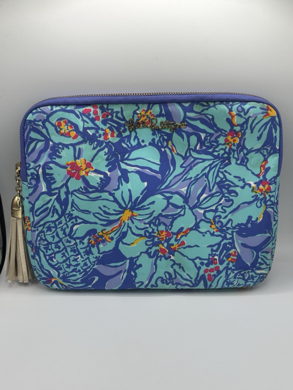 Lilly Pulitzer Mai Tai Padded Tech Sleeve Case Tablet Clutch Blue Floral 1589