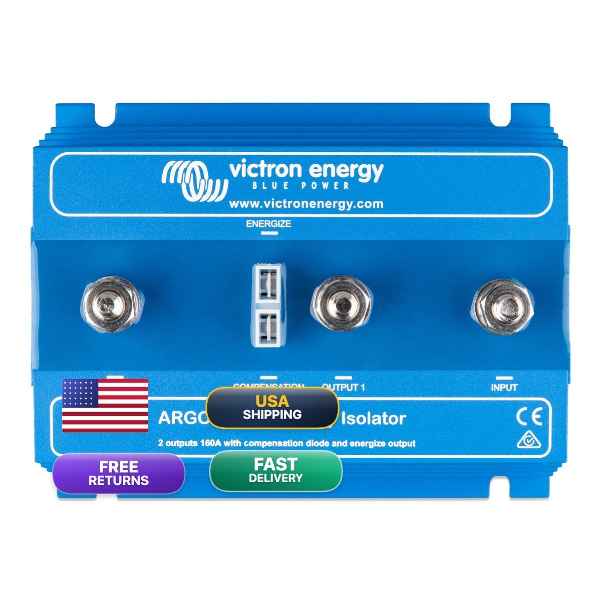 Victron Energy ArgoDiode 160-2AC Battery Isolator 2 Batteries 160 Amp