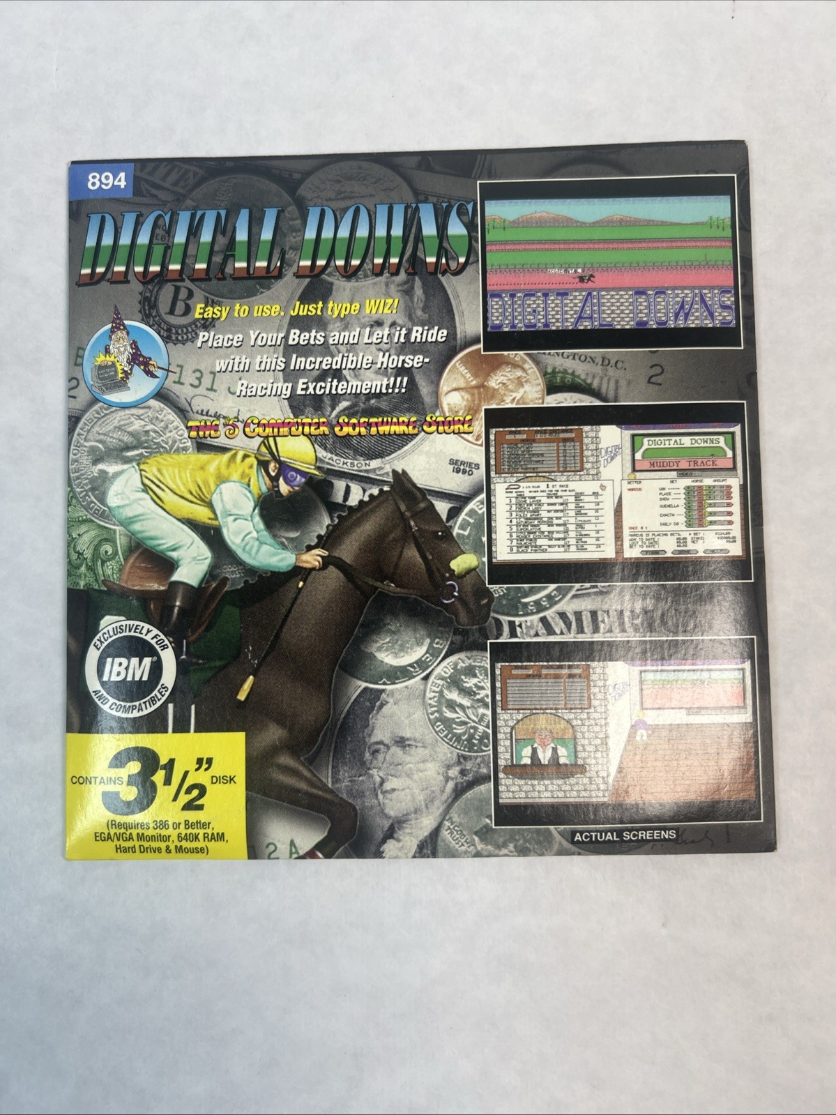 Wiz Technology Vintage 1993 Digital Downs Floppy Disc, Computer, Sealed 3.5”