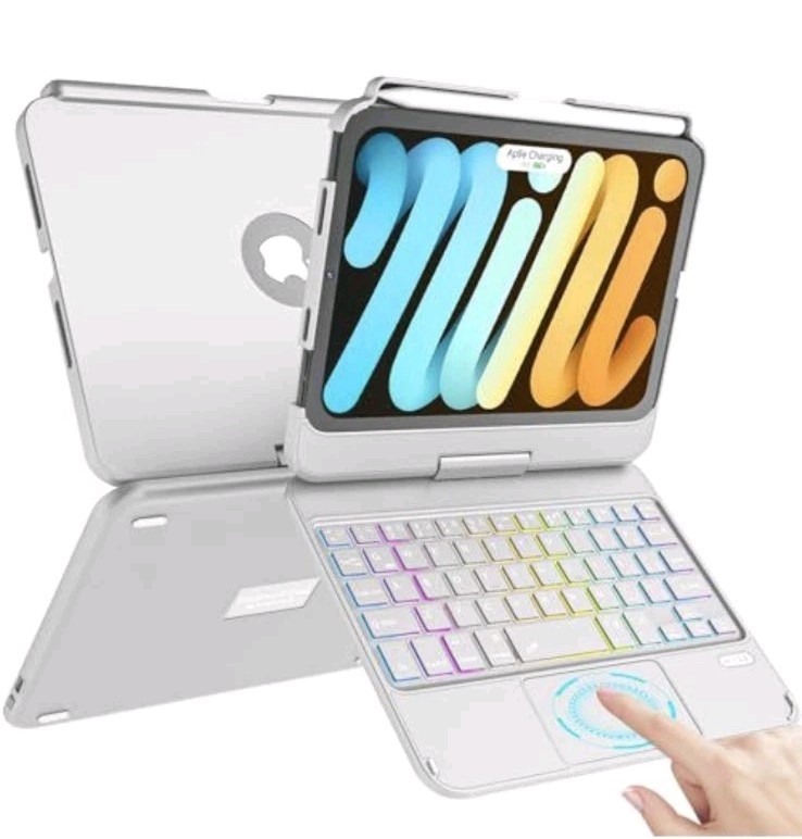 TaIYanG Keyboard Case for iPad Mini 6 7 8.3” Trackpad 360° Backlit 