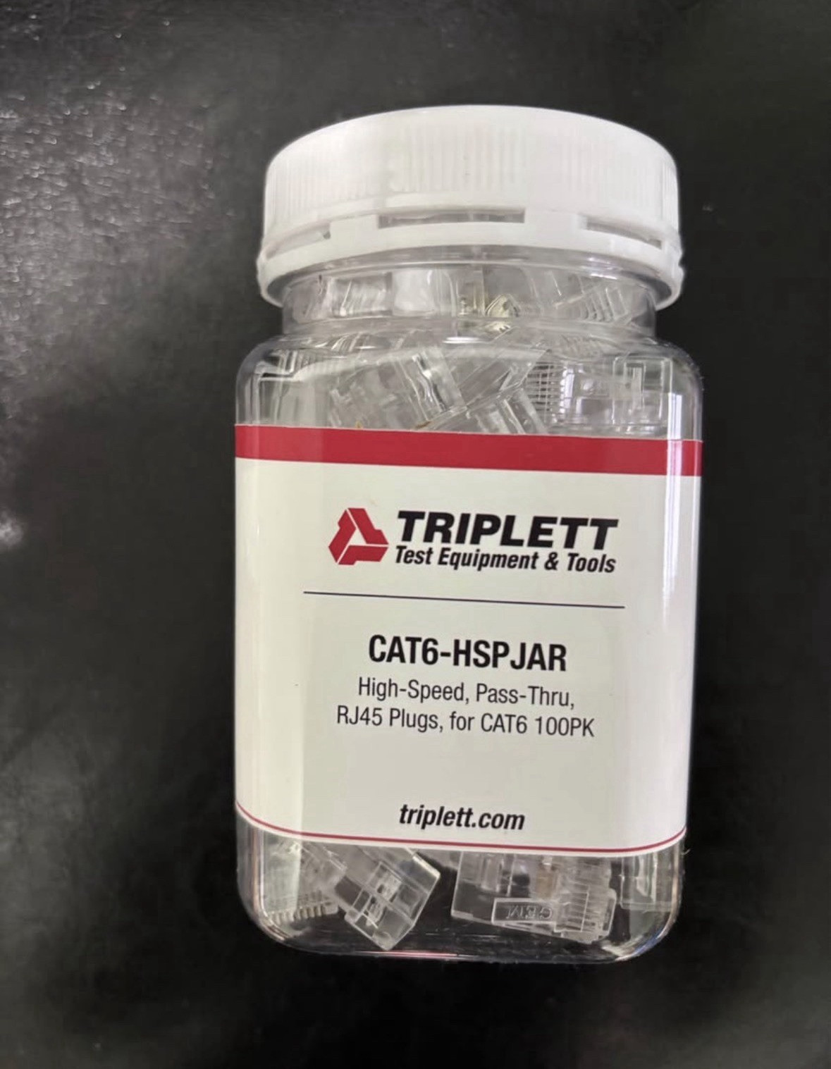 Triplett CAT6-HSPJAR Pass-Thru RJ-45 Cat6 Clear Plugs 100 Pack