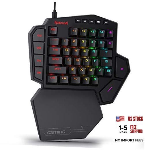 K585 Wired One-Handed RGB Gaming Keypad, Tactical 42 Blue Switch Black K585