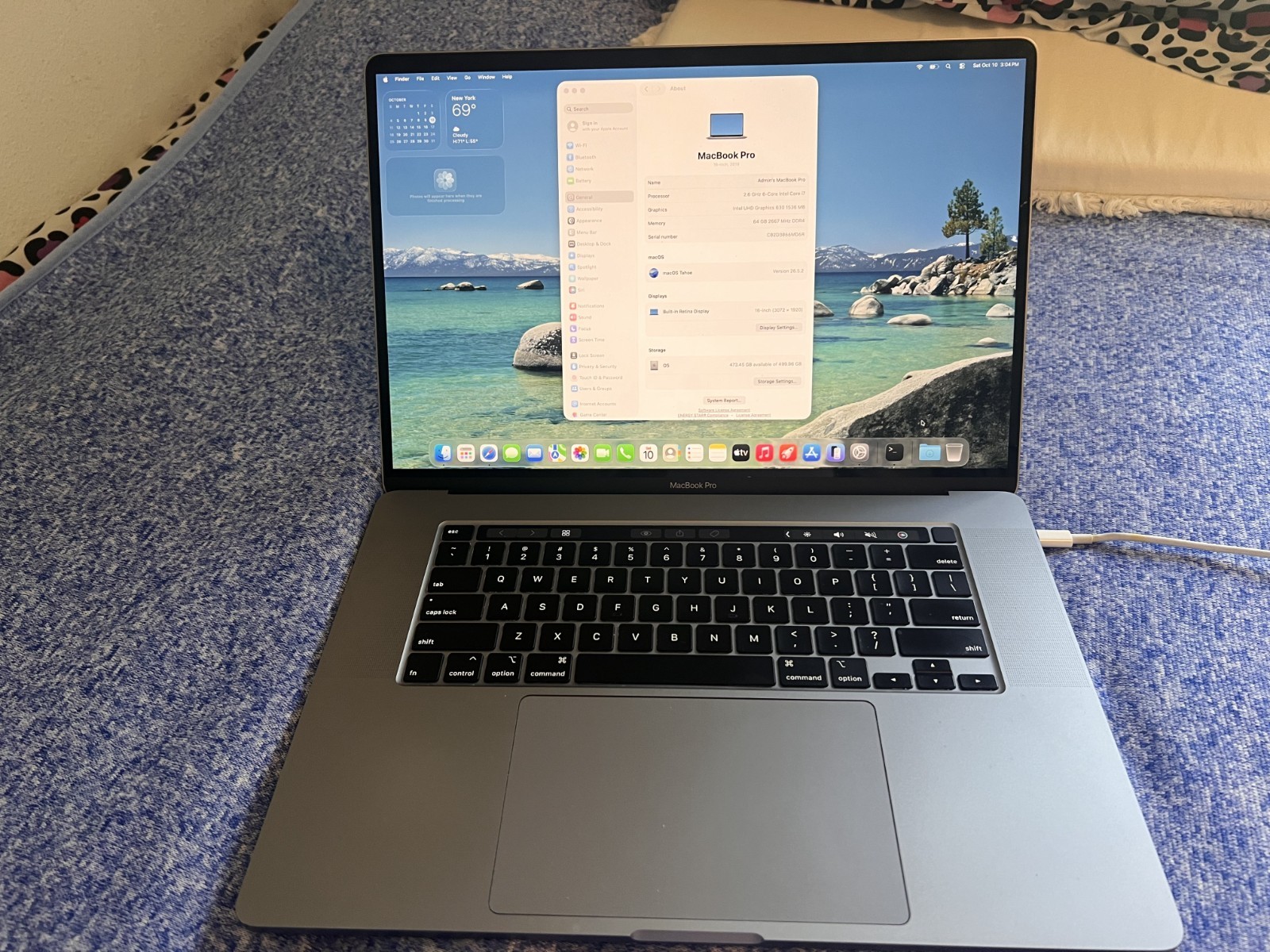Apple MacBook Pro A2141 2019 16" 2.6GHz I7. 64GB RAM 512GB AMD Radeon Pro 5500M