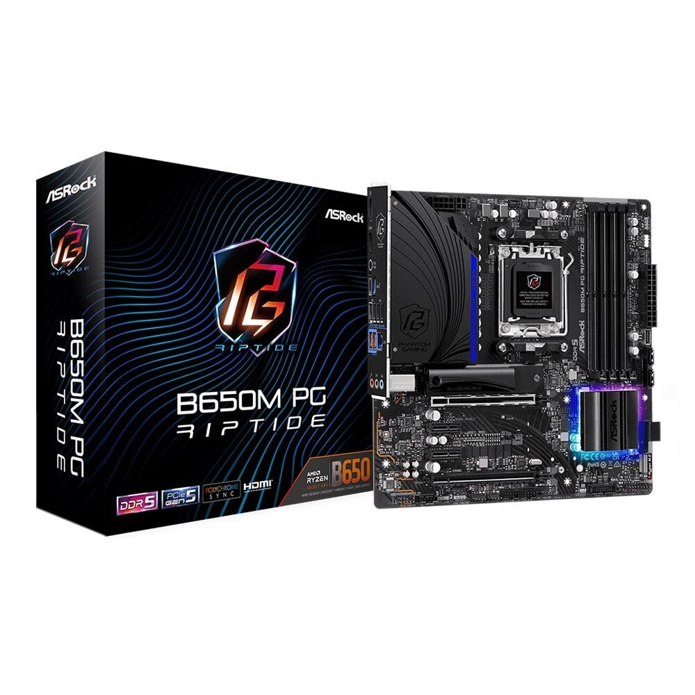 ASRock B650M PG RIPTIDE AMD AM5 B650 microATX DDR5 Motherboard