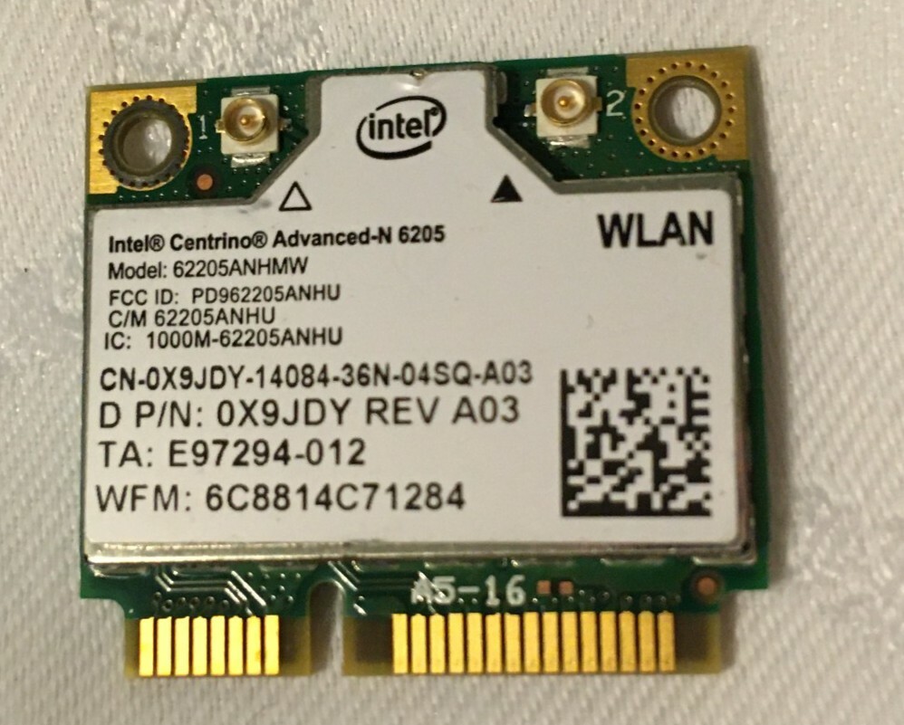 intel CENTRINO ADVANCED-N 6205MINI PCI E MODEL: 62205ANHMW