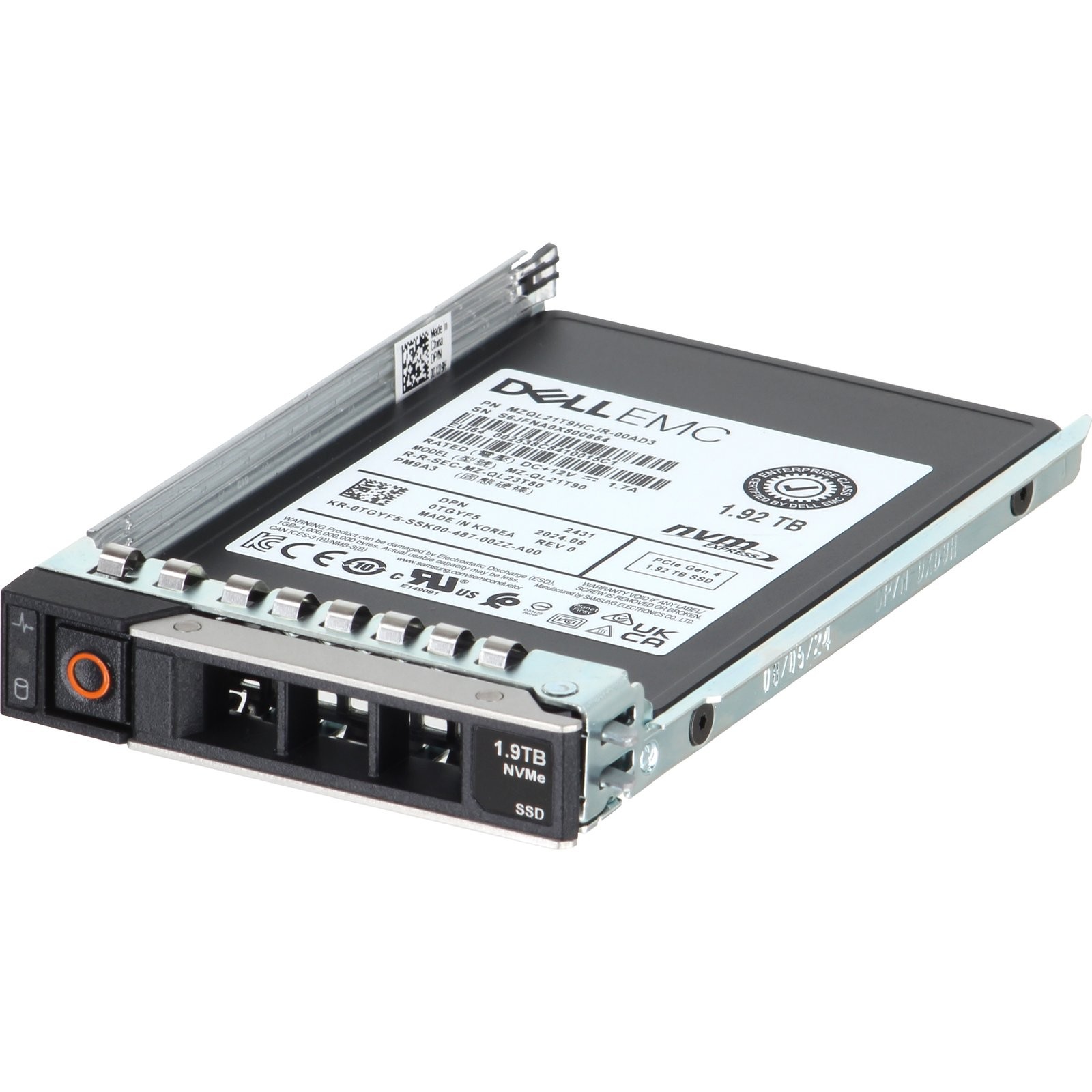 TGYF5-CDL Dell 1.92TB Data Center NVMe Gen4 RI TLC 2.5 SSD PM9A3