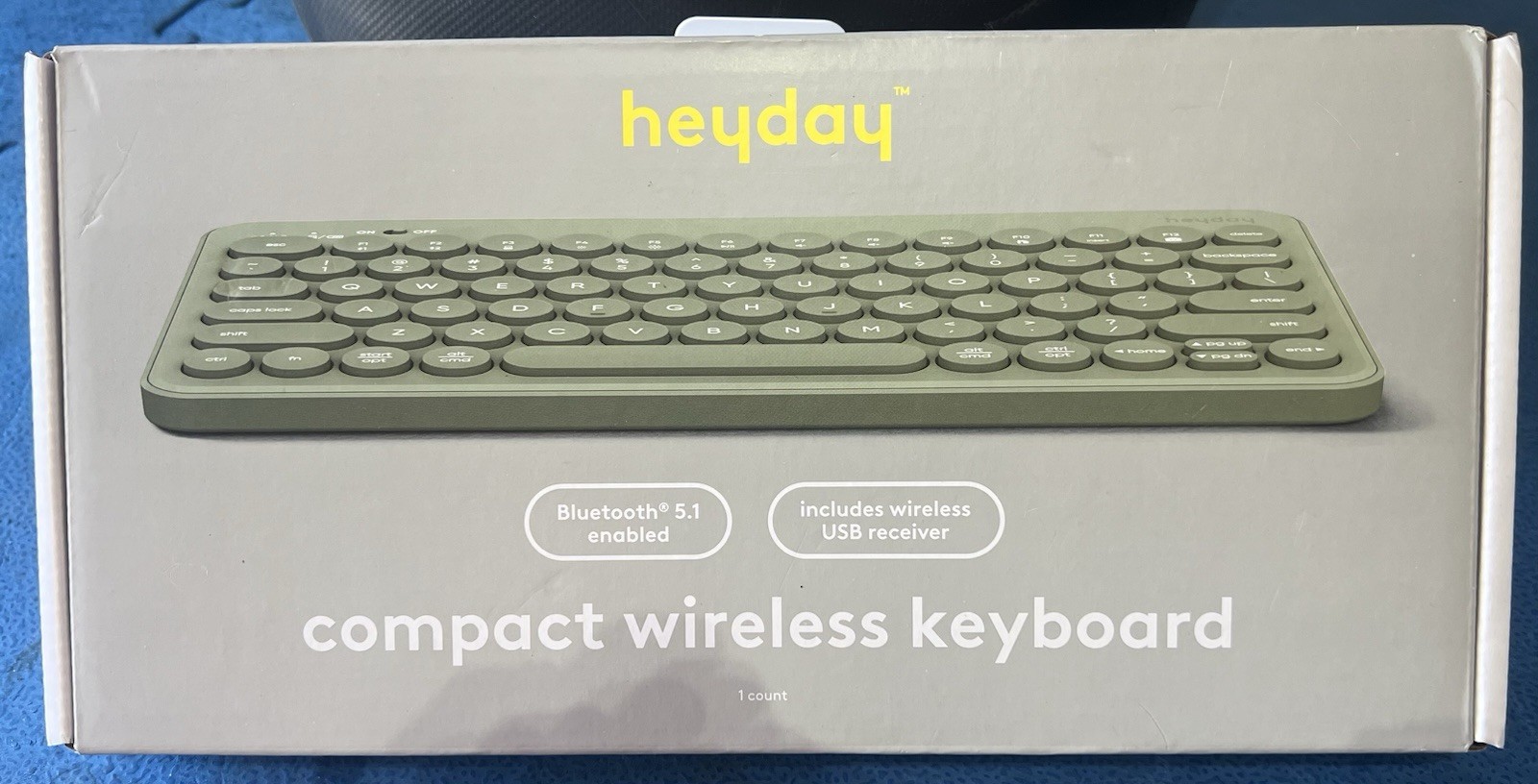HeyDay Compact Wireless Keyboard - Green (Bluetooth & USB Wireless Receiver)