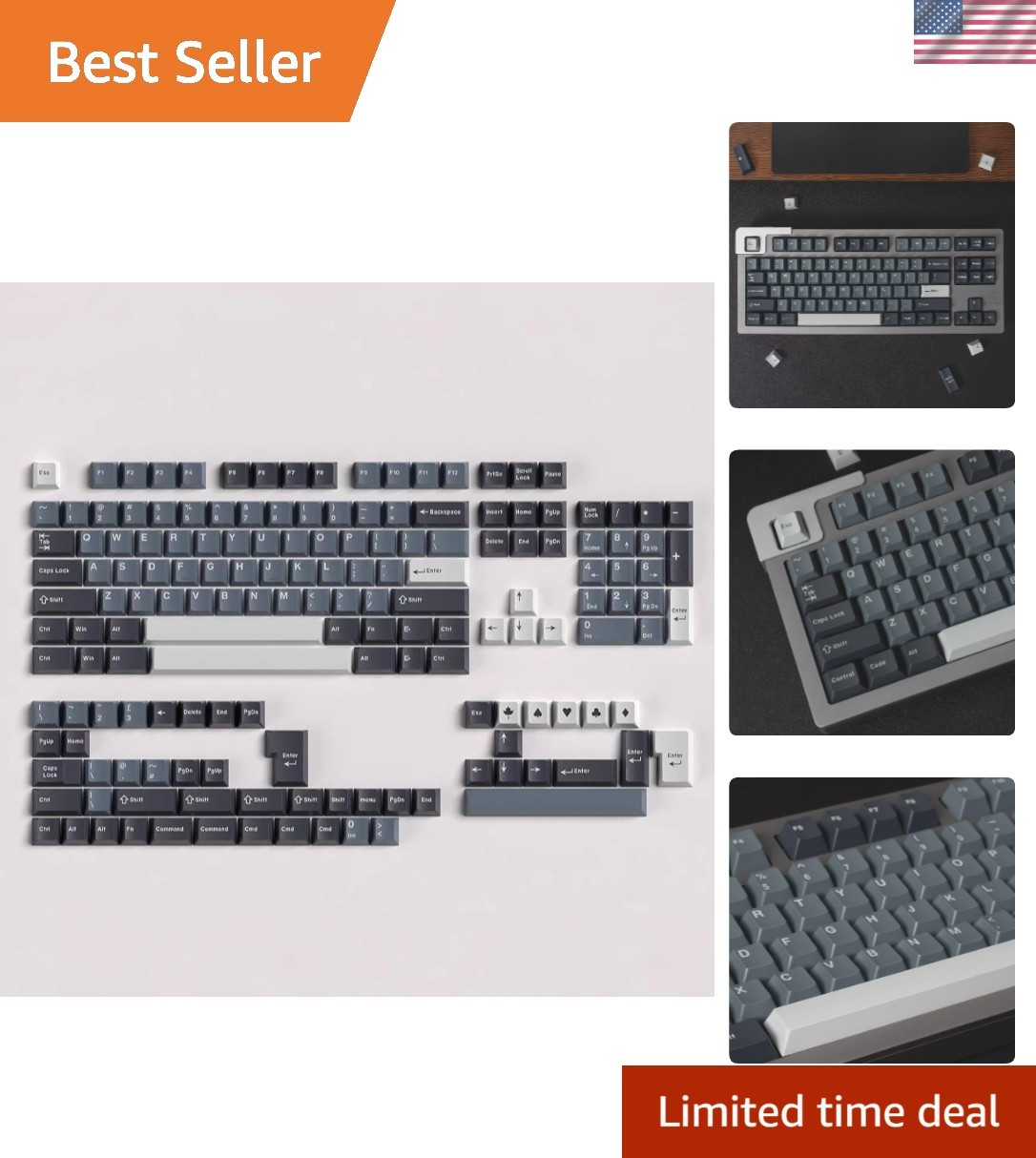 Upgrade Your Mechanical Keyboard: 163 Cherry Profile Keycaps for Blissful Typing