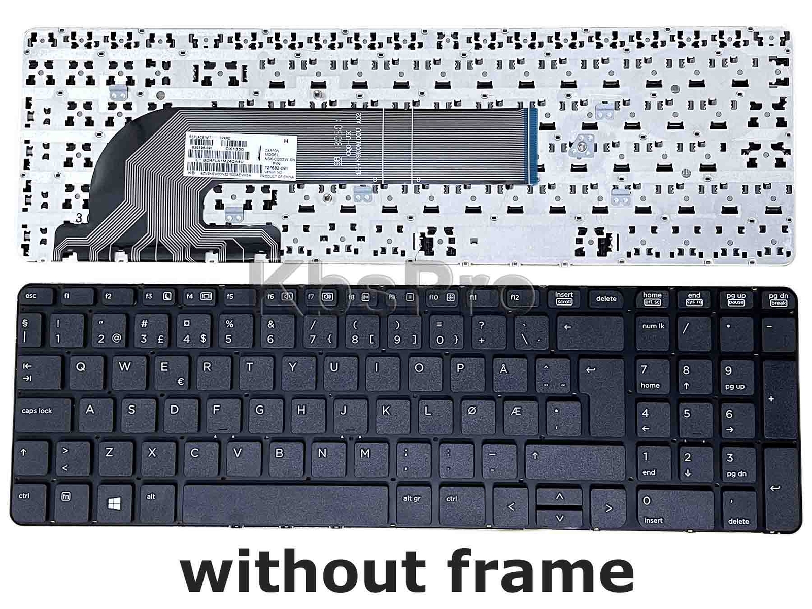 Norwegian Nordic Keyboard for HP ProBook 450 G1 450 G2, 455 G1 455 G2 Not-frame