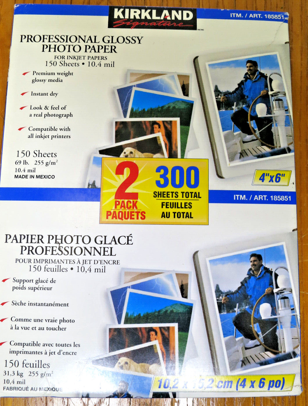 Kirkland Professional Glossy Inkjet Photo Paper 10.2 x 15.2cm (4"x6”) 300 Sheets