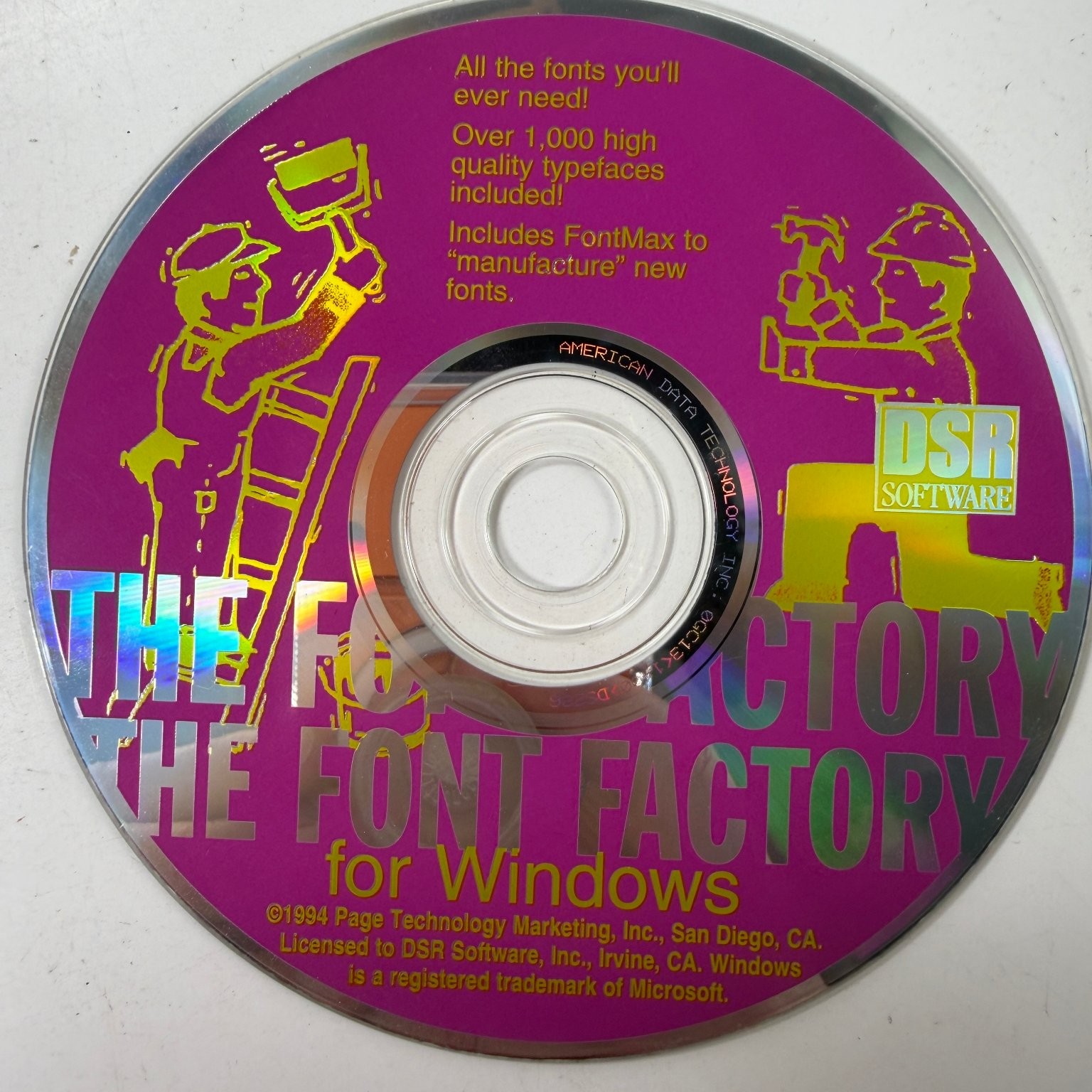 DSR Software The Font Factory for Windows Cd-rom Over 1000 Typefaces 1994