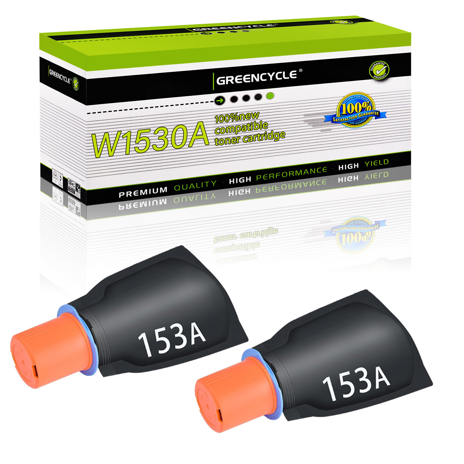 Greencycle W1530A 153A Compatible Toner Reload Kit for Laserjet 1504w MFP 2604dw