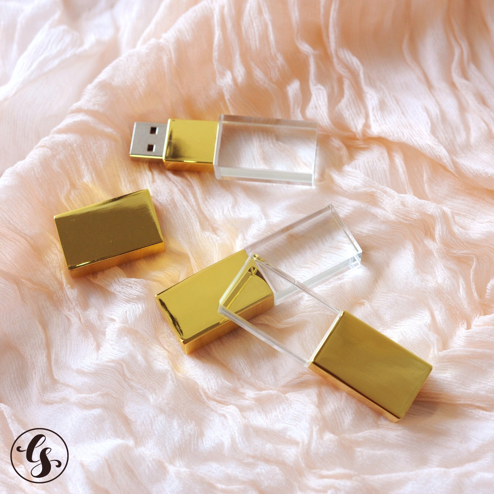 Custom Wedding Glass USB Flash Pen Drive Memory Stick with Box Photography logo