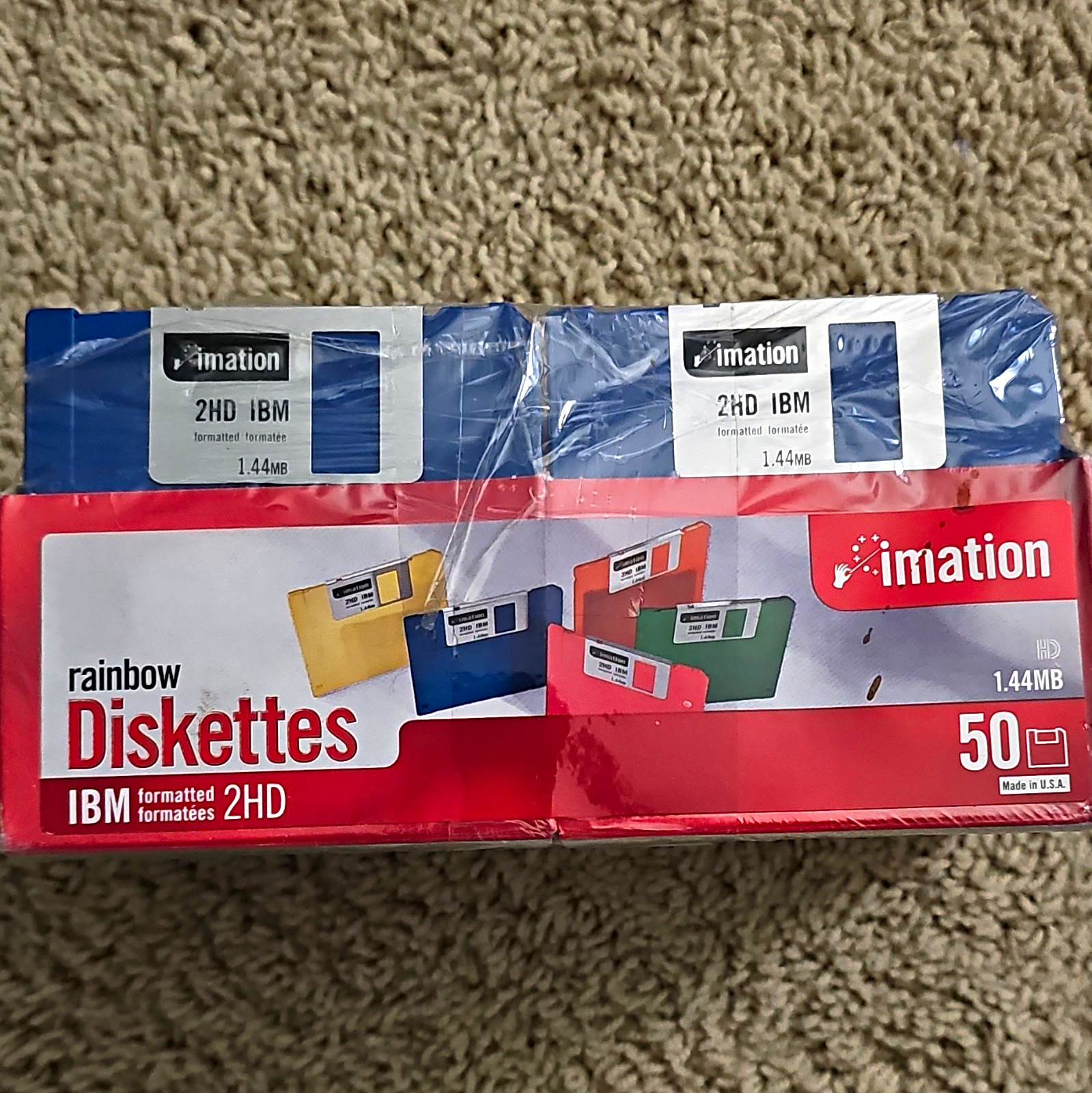 Imation Rainbow Diskettes 3.5" 1.44MB 2HD IBM Formatted 50 Pack