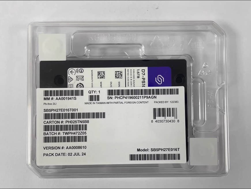 Solidigm INTEL D7 PS1030 1.6TB 2.5" U.2 SSD NVME PCIe 5.0 X4 SB5PH27E016T001