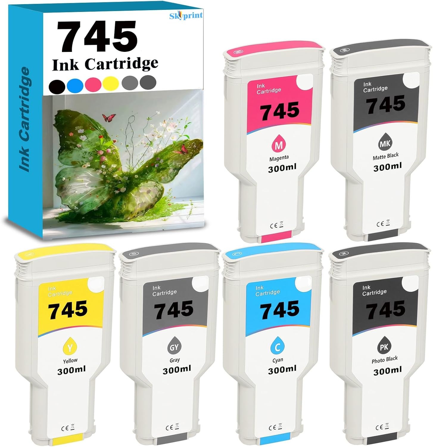 745 745XL Ink Cartridges 300ml For HP DesignJet Z2600 Z5600 Printer 3263