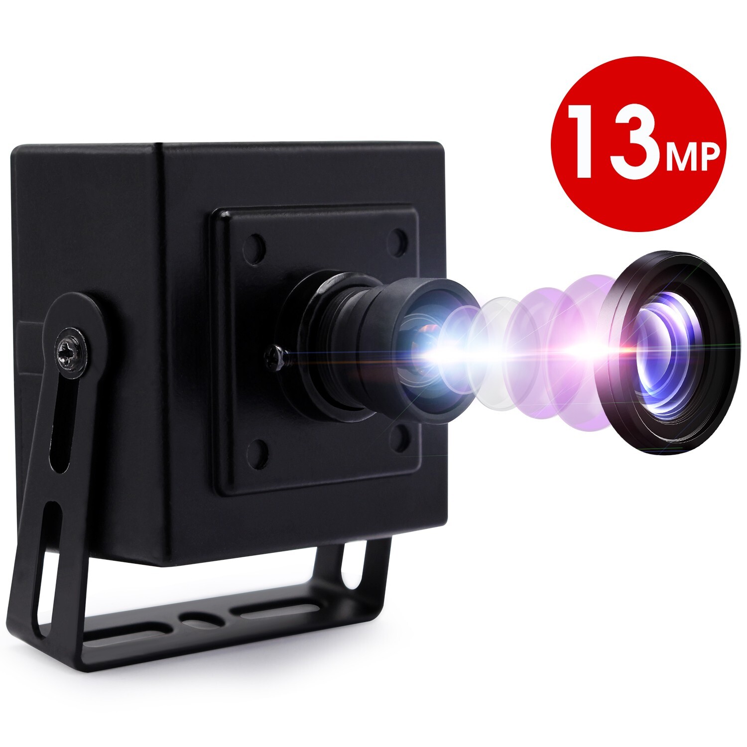 ELP 13MP IMX214 HD No Distortion Mini USB Webcam Camera for  Laptop Computer PC