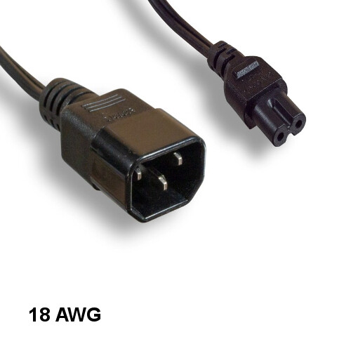 [10X] 6' Non-Polarized Power Cord IEC-60320 C14 to C7 18AWG 10A/125V SPT-2 UPS