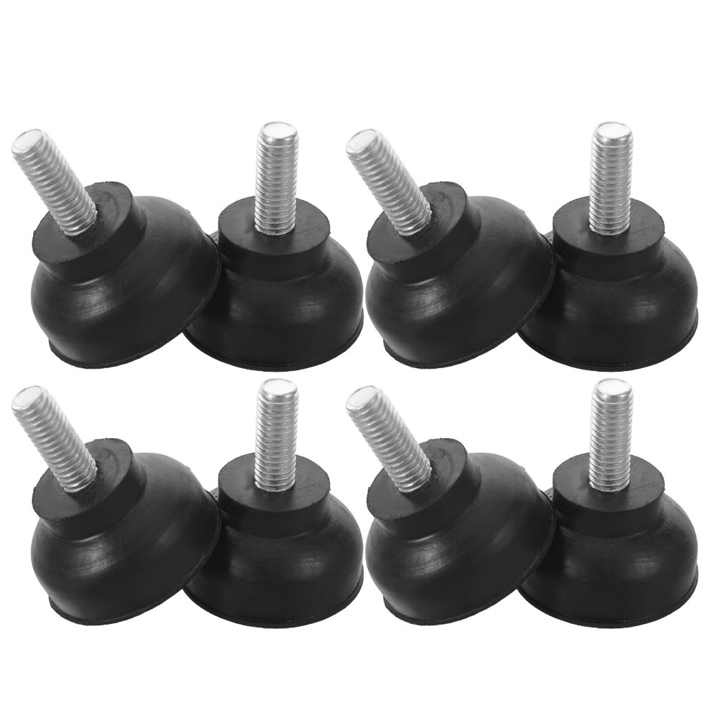 8Pcs Durable Rubber Screw in Furniture Levelers Anti Slip Chair Table Feet Black