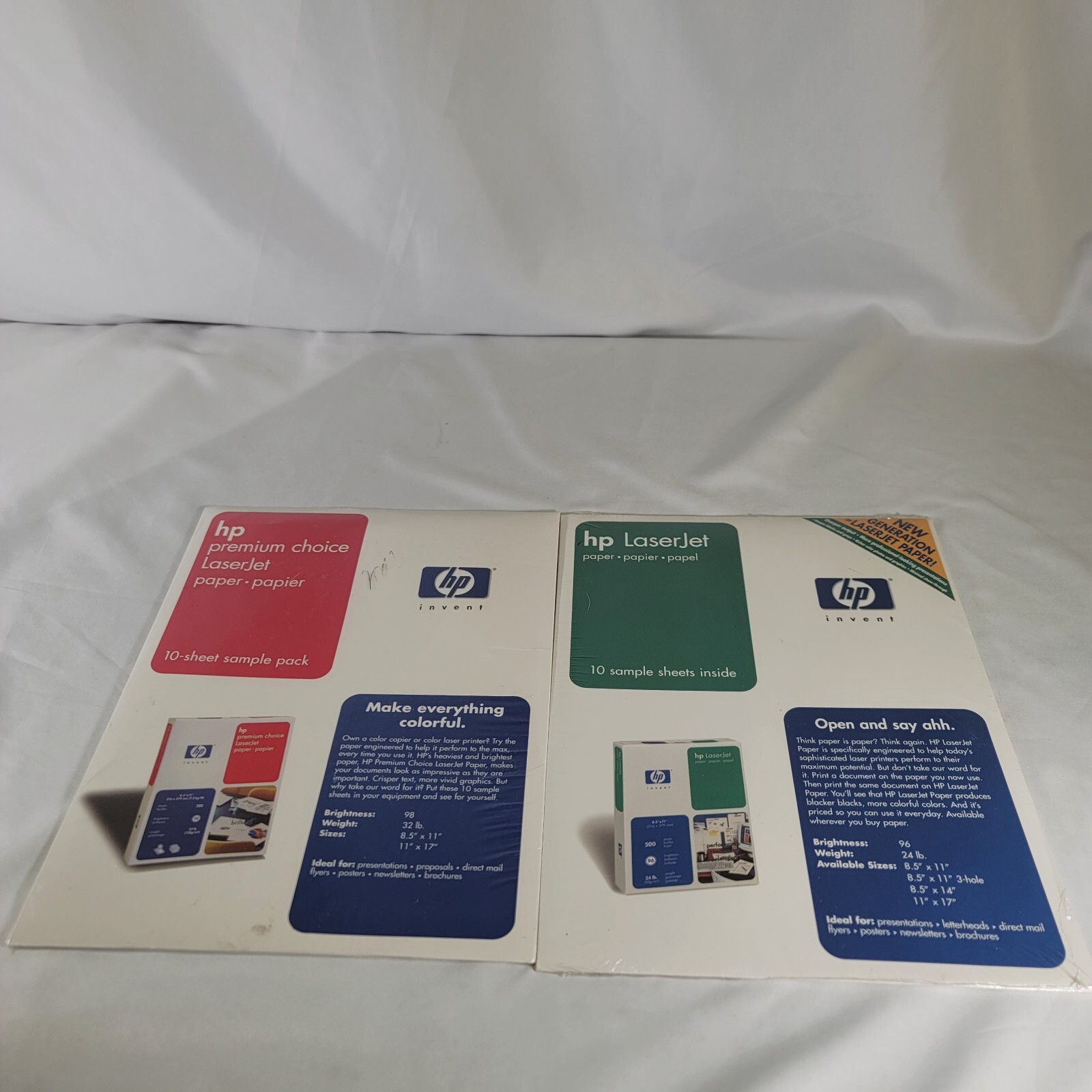 2 HP Laser Jet Printer Packs Of 10 Sheets - Premium Choice & Paper