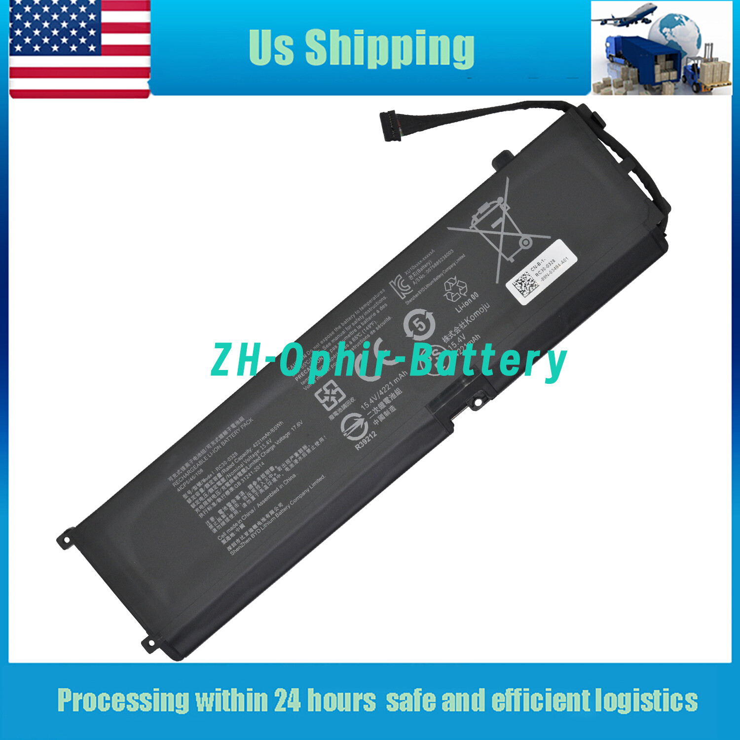 US Ship New RC30-0328 RZ09-0330x RZ09-03304 Battery for Razer Blade 15 2020
