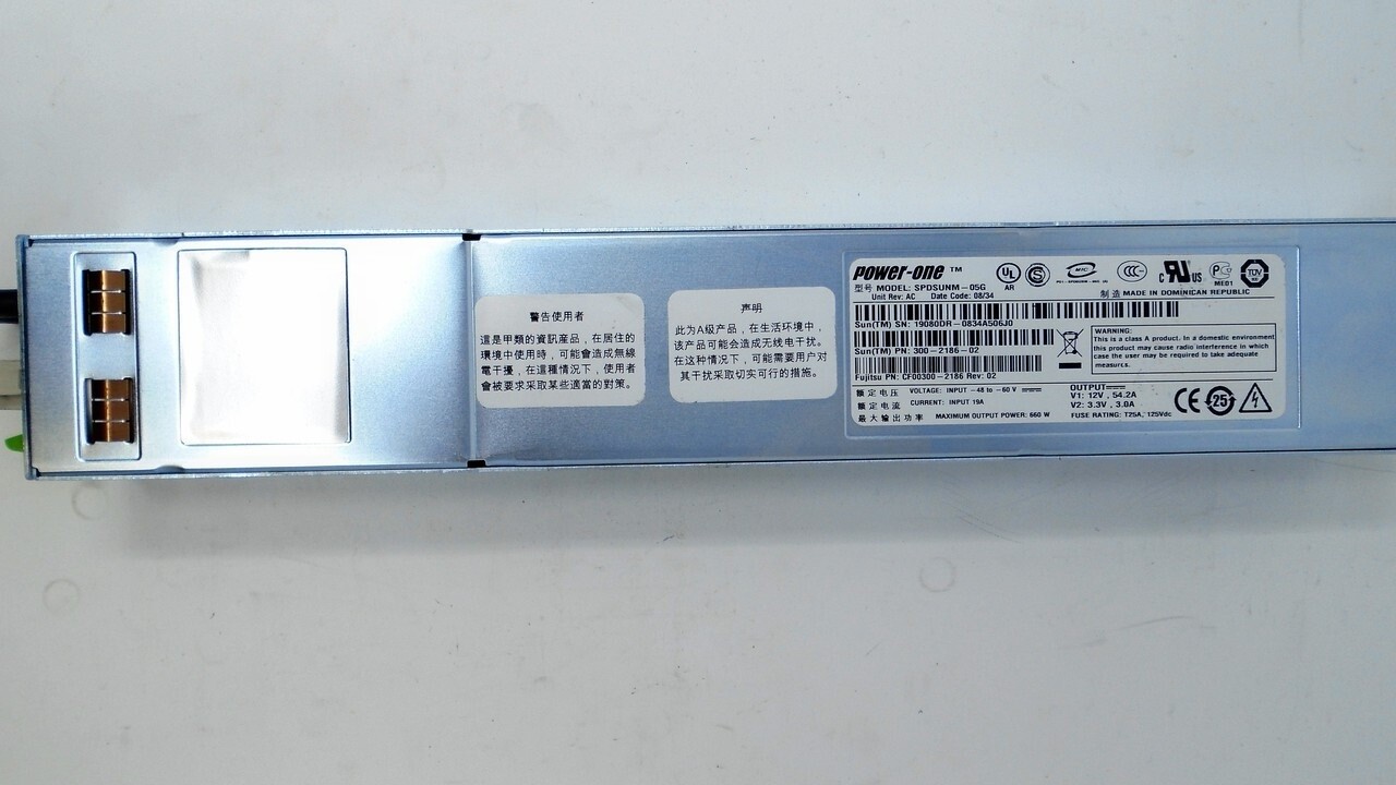 Power-One SUN SPDSUNM-05G, 660 Watt Server Power Supply Part No: 300-2186-02
