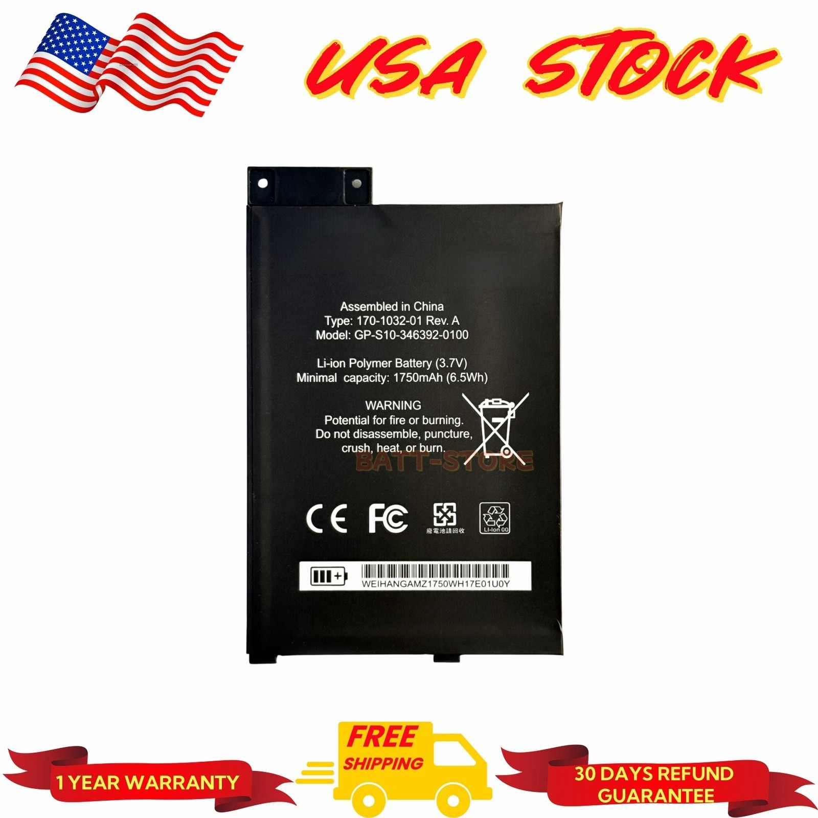 6.5Wh 170-1032-00 /01 New Battery For Amazon Kindle Keyboard 3 D00901 Graphite